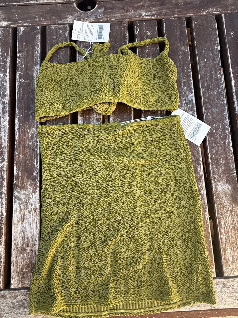 Monday Swimwear Olive Knit Mini Skirt